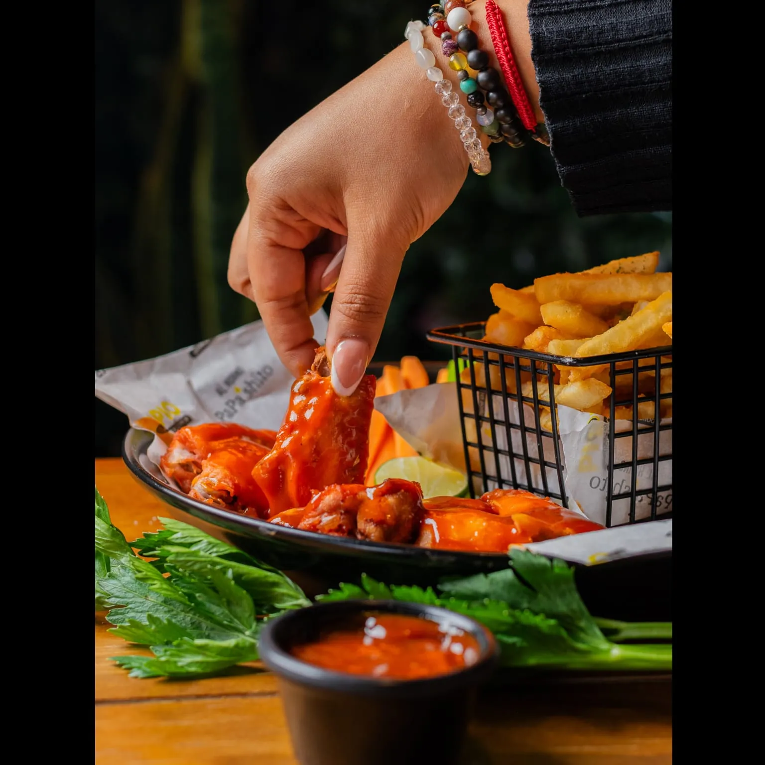Alitas listas para comer