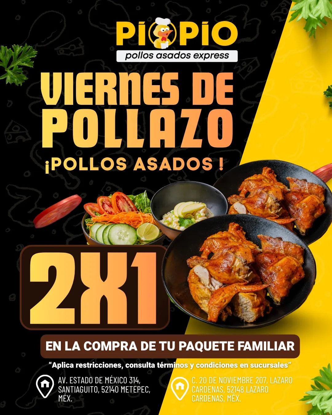 Viernes de Pollazo: 2x1 en pollos asados en la compra de tu paquete familiar